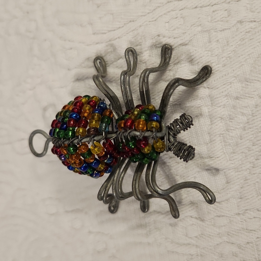 Spider pendant wire wrapped beaded hand made Witchy Goth Whimsigoth